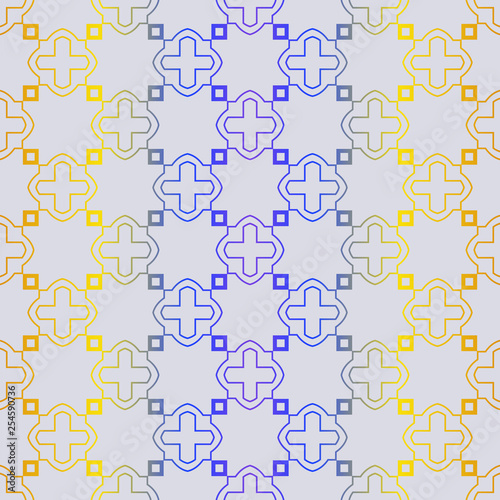 Fashion Seamless Geometric Pattern. Vector Background. For Scrapbooking Design, Printing, Wallpaper, Decor, Fabric, Invitation. Purple yellow gradient