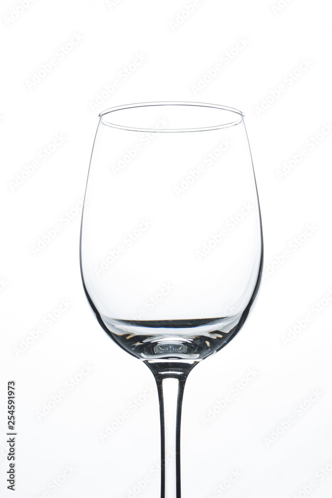 Empty wine glass, isolated on a white background Empty wine glass, isolated on a white background