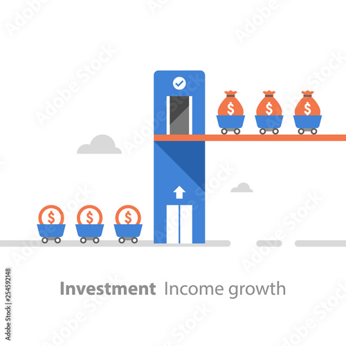 Fund raising concept, return on investment, income growth, revenue increase, financial productivity, evaluation, mutual fund photo