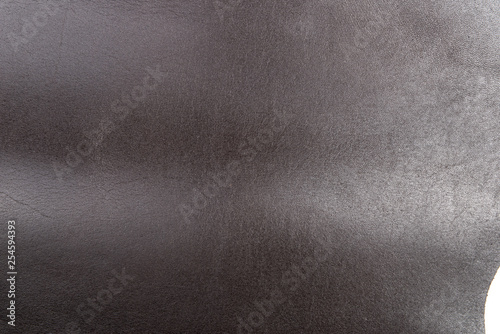 Tanned leather dyed in dark brown color