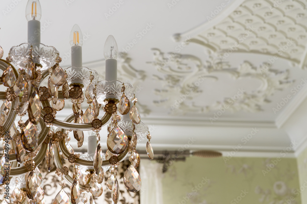 Chandelier with crystal pendants Chandelier with crystal pendants