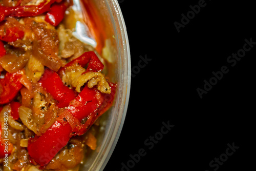 stewed vegetables with meat, macro 