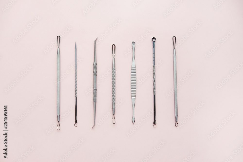 Tools for removing acne. Tools of the cosmetologist for problem skin. Tools for removing acne. Tools of the cosmetologist for problem skin.