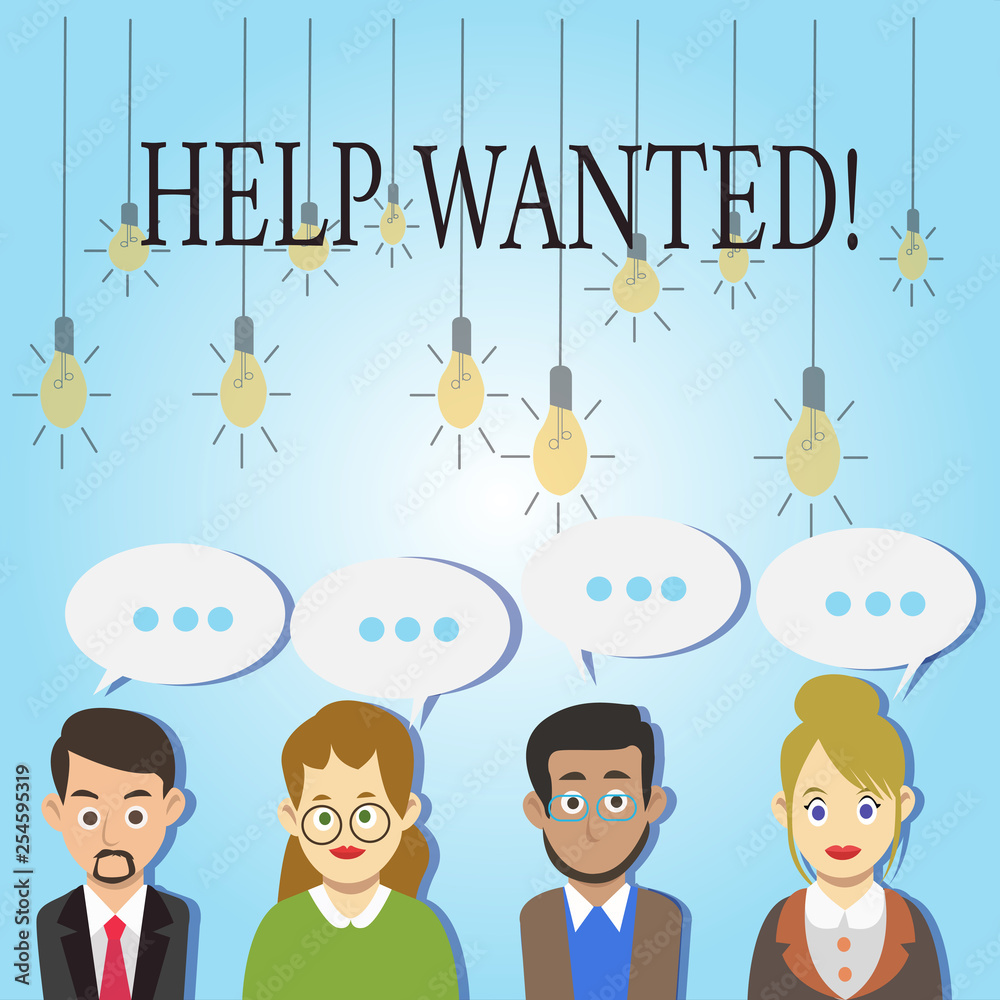 Word writing text Help Wanted. Business photo showcasing Employee needed Worker Recruitment Headhunting Word writing text Help Wanted. Business photo showcasing Employee needed Worker Recruitment Headhunting