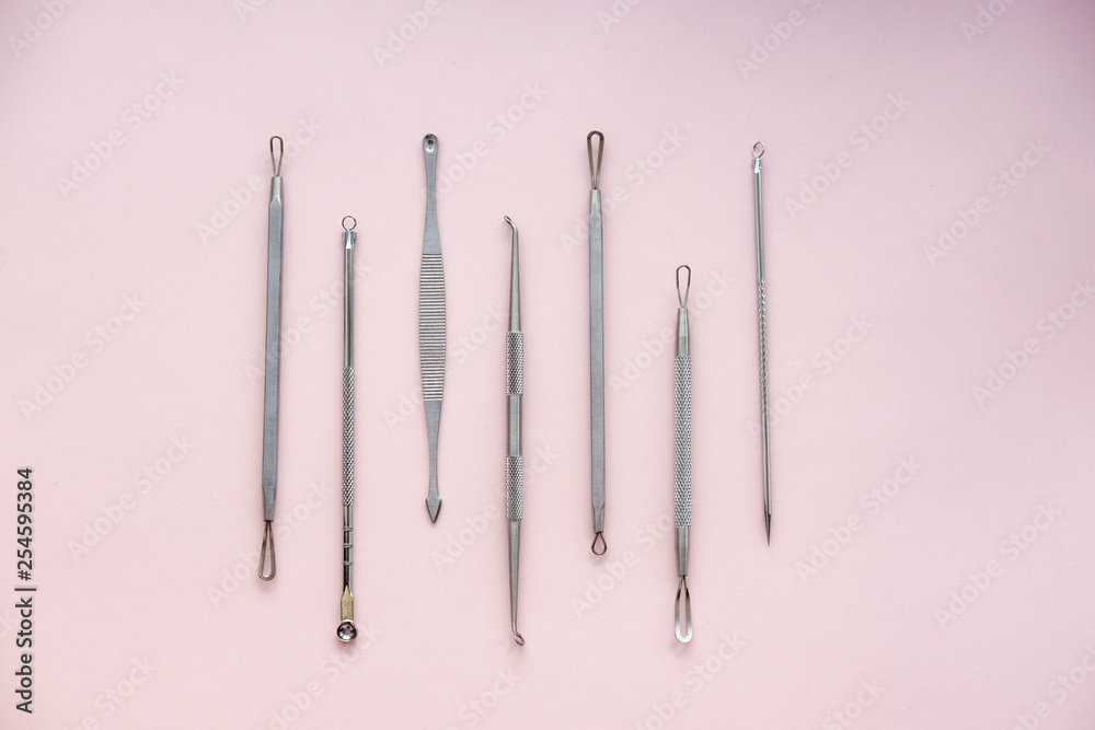 Tools for removing acne. Tools of the cosmetologist for problem skin. Tools for removing acne. Tools of the cosmetologist for problem skin.