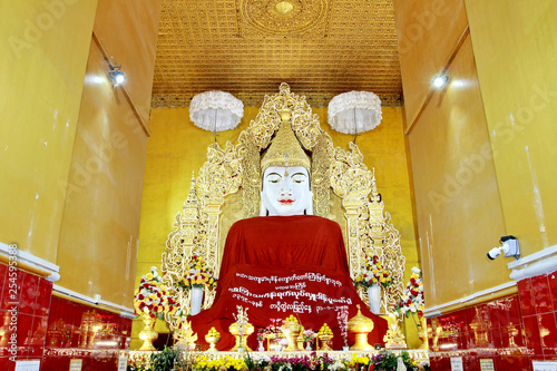 Temple  Kyauktawgyi Paya is a Buddhist temple have Large White Marble Buddha Statue,  in Mandalay, Burma (Myanmar) photo