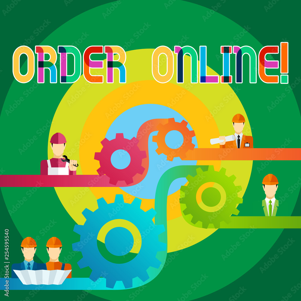 Text sign showing Order Online. Business photo showcasing Purchase something on the internet Ecommerce Wireless shopping Text sign showing Order Online. Business photo showcasing Purchase something on the internet Ecommerce Wireless shopping