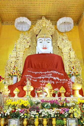 Temple  Kyauktawgyi Paya is a Buddhist temple have Large White Marble Buddha Statue,  in Mandalay, Burma (Myanmar) photo