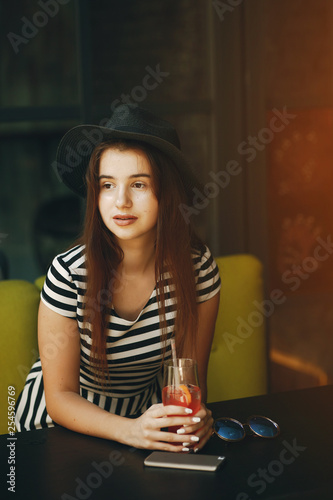 girl with cocktail