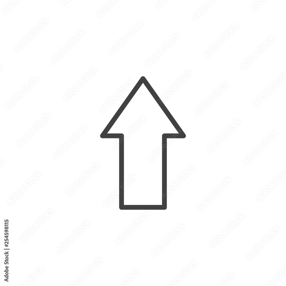 Arrow up point line icon. linear style sign for mobile concept and web design. Upload arrow outline vector icon. Symbol, logo illustration. Pixel perfect vector graphics Arrow up point line icon. linear style sign for mobile concept and web design. Upload arrow outline vector icon. Symbol, logo illustration. Pixel perfect vector graphics