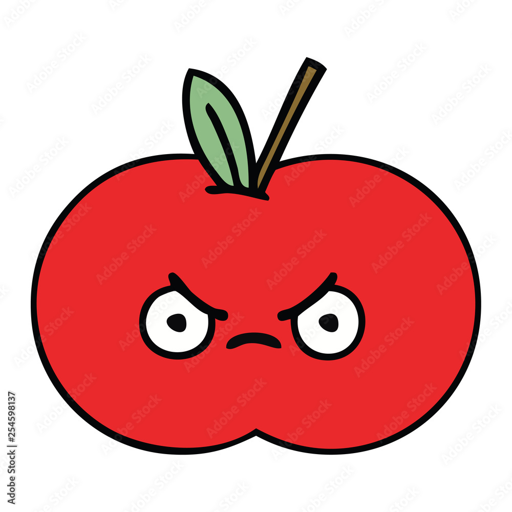 Obraz premium cute cartoon red apple