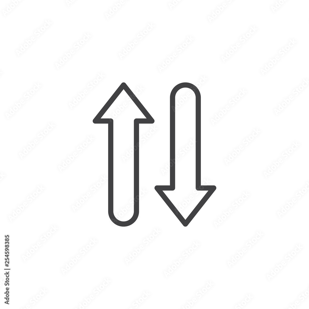 Up and down arrows line icon. linear style sign for mobile concept and web design. Arrows Exchange Vertical outline vector icon. Symbol, logo illustration. Pixel perfect vector graphics Up and down arrows line icon. linear style sign for mobile concept and web design. Arrows Exchange Vertical outline vector icon. Symbol, logo illustration. Pixel perfect vector graphics