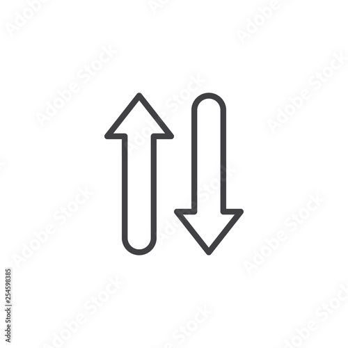 Up and down arrows line icon. linear style sign for mobile concept and web design. Arrows Exchange Vertical outline vector icon. Symbol, logo illustration. Pixel perfect vector graphics