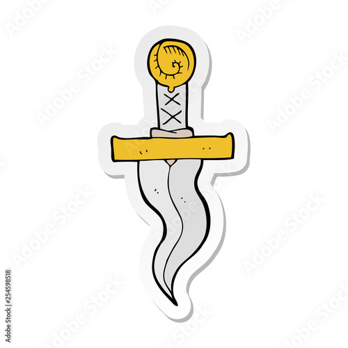 sticker of a cartoon dagger