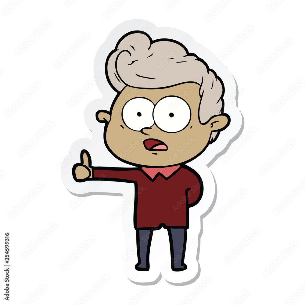 sticker of a cartoon staring man sticker of a cartoon staring man