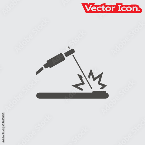welding icon isolated sign symbol and flat style for app, web and digital design. Vector illustration.