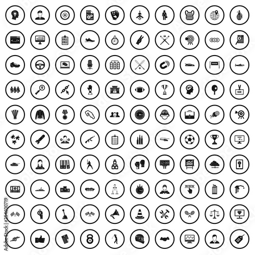 100 victory icons set in simple style for any design vector illustration