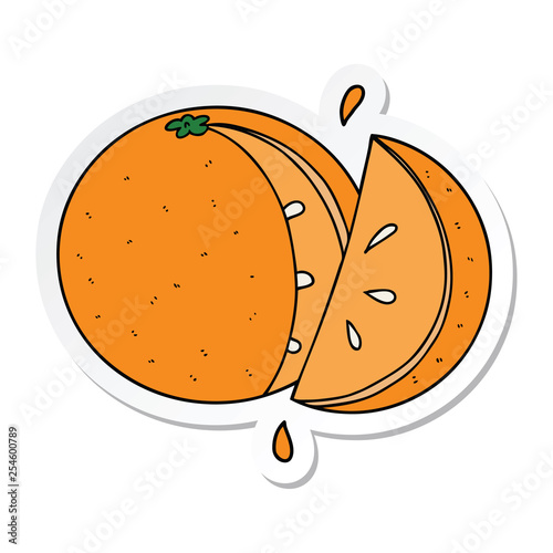 sticker of a cartoon orange slice