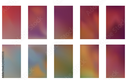 Abstract gradient mesh backgrounds. Easy editable trendy soft colored vector illustration.