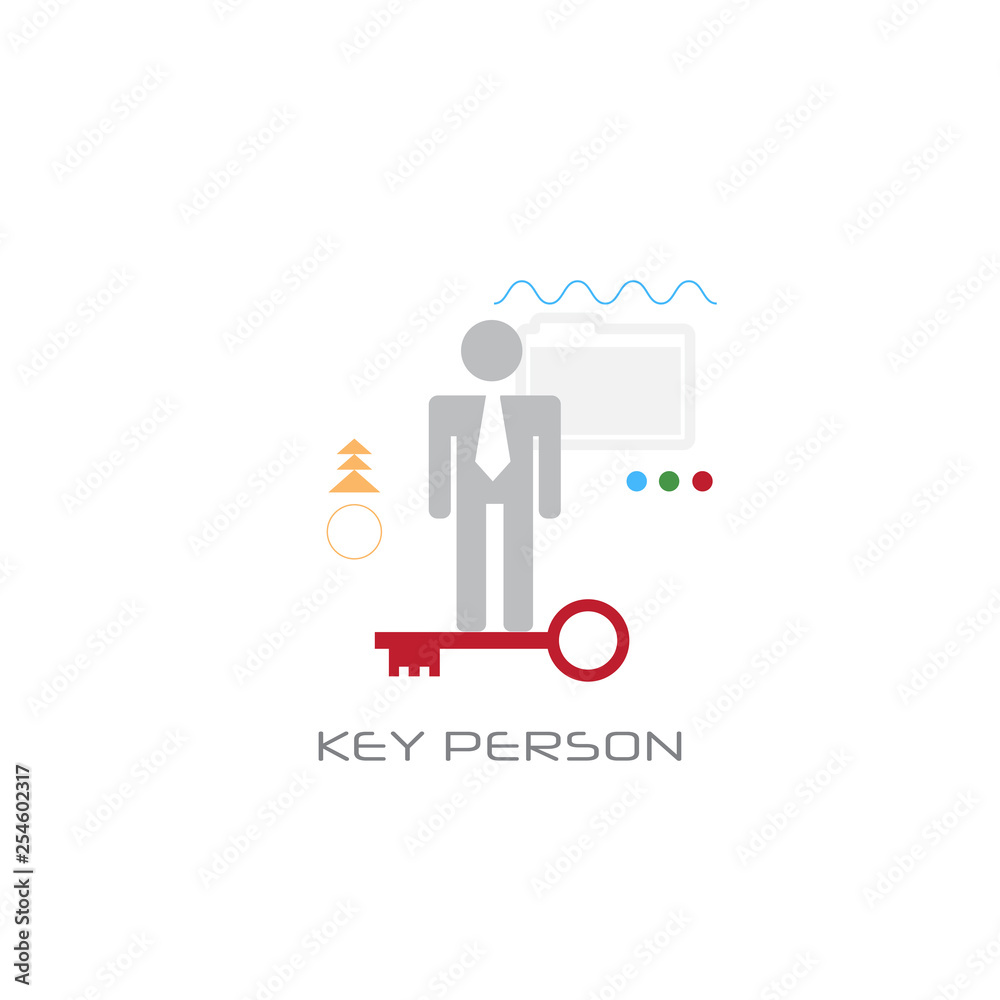 businessperson company worker potential key person concept line style white background businessperson company worker potential key person concept line style white background