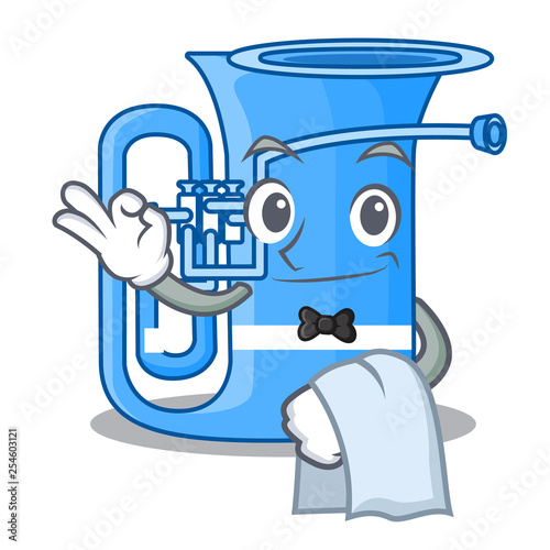 Waiter tuba in the shape funny cartoon
