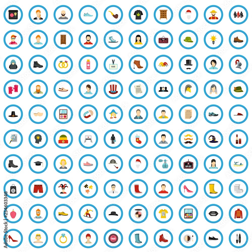 100 fashion school icons set in flat style for any design vector illustration 100 fashion school icons set in flat style for any design vector illustration