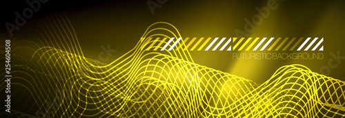 Shiny neon lights background, techno design, modern wallpaper for your project