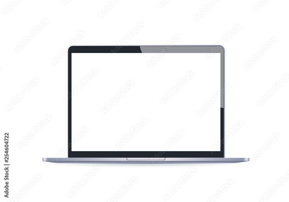 realistic laptop computer mockup notebook with empty blank screen on white background digital technology concept horizontal realistic laptop computer mockup notebook with empty blank screen on white background digital technology concept horizontal