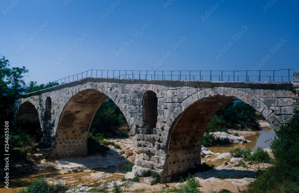 Provence, Pont St. Julien, old stone bridge