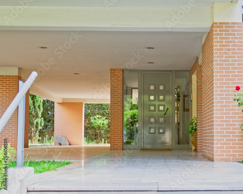 elegant contemporary apartment building entrance, Athens Greece