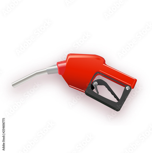 Fuel dispenser in simple 3D style. Vector illustration isolated on white background