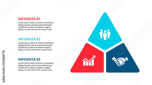 Vector triangle infographic with 3 options for presentation