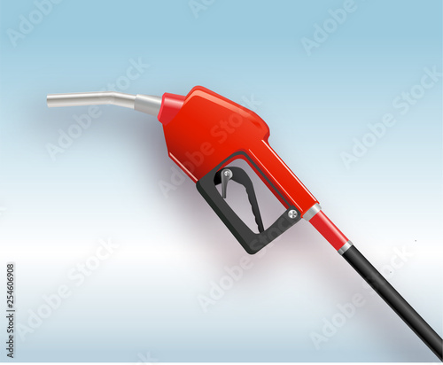 Fuel dispenser in simple 3D style. Vector illustration isolated on white background