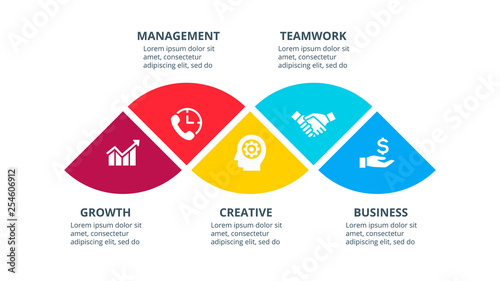 Vector abstract infographic element with 5 options