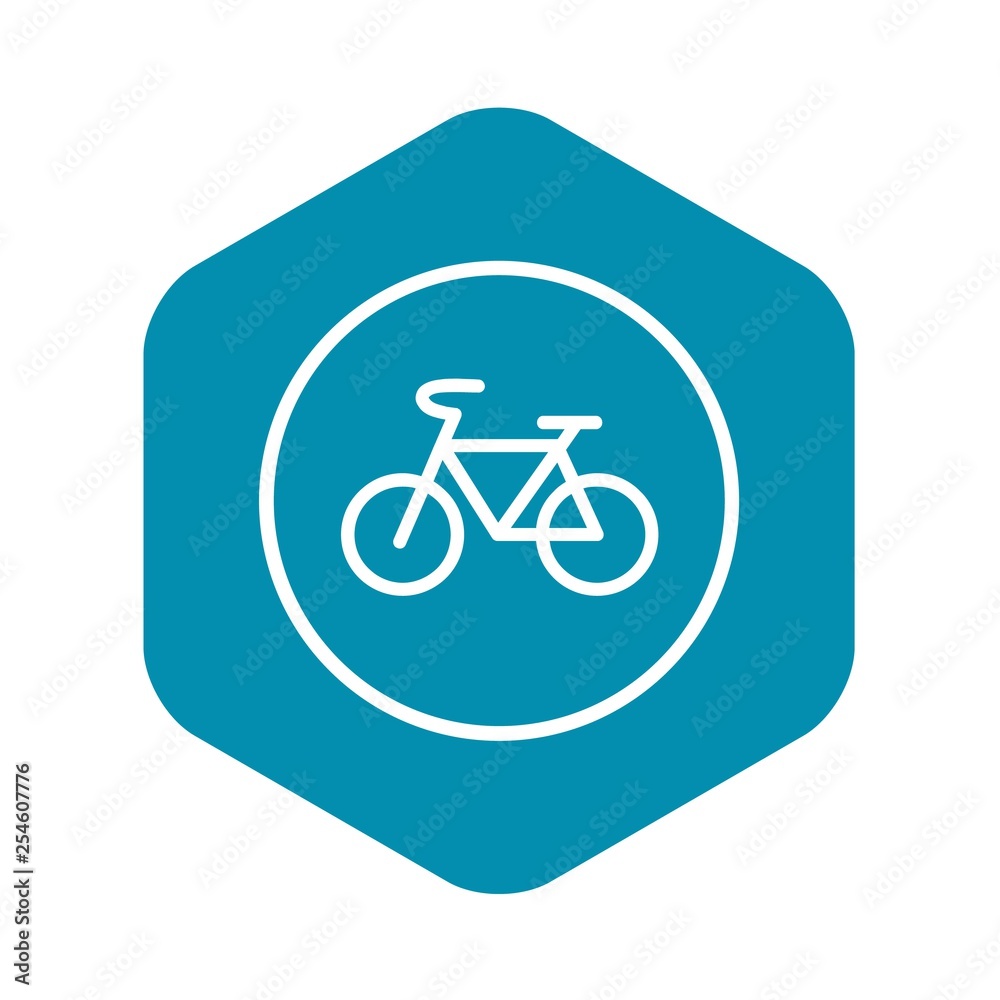 Sign bike icon in simple style isolated on white background