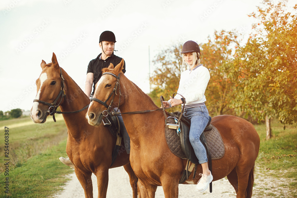 couple with horses