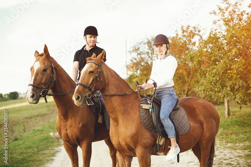 couple with horses