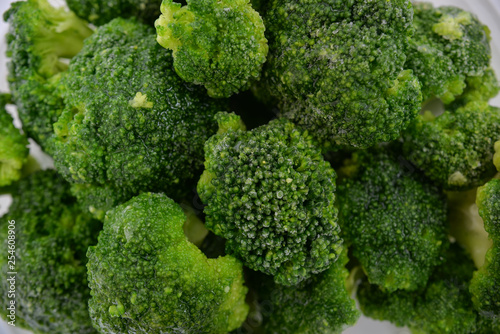 fresh broccoli on black background