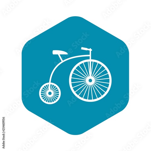 Penny-farthing icon in simple style isolated on white background