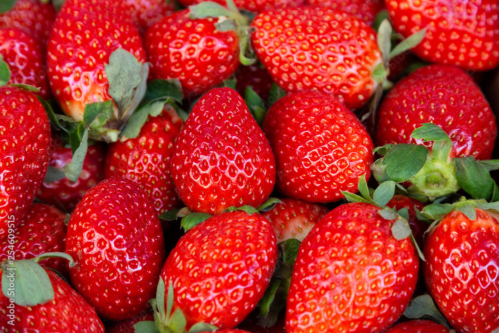 Strawberries background. Top view, closeup Strawberries background. Top view, closeup