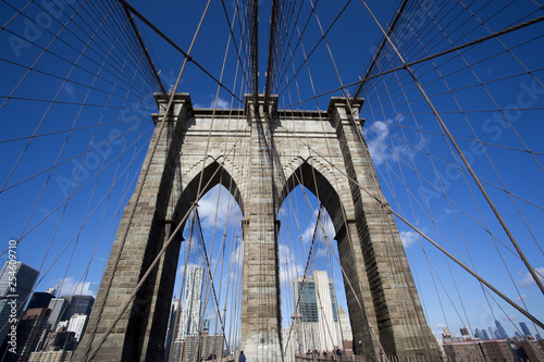 The Brooklyn bridge with Manhattan in the background