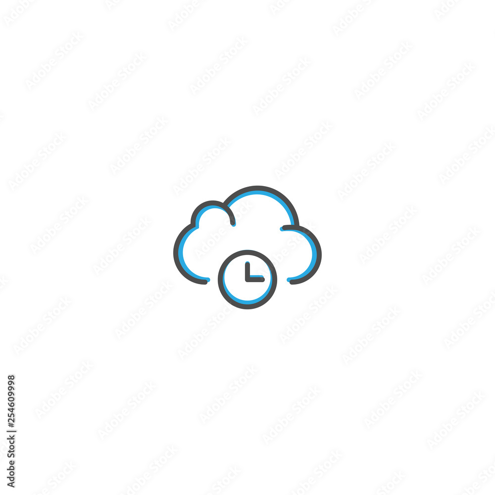 Cloud Computing icon design. Interaction icon line vector illustration Cloud Computing icon design. Interaction icon line vector illustration