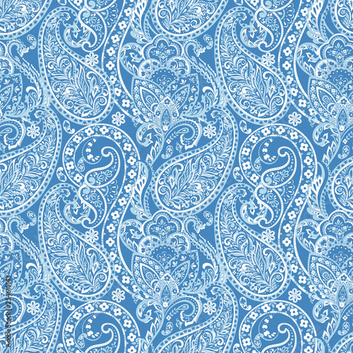 Paisley Pattern. Seamless Asian Textile Background