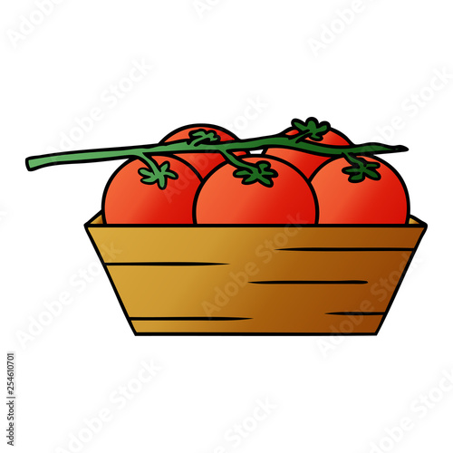 gradient cartoon doodle of a box of tomatoes