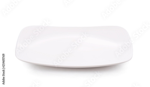 White plate square on white bbackground