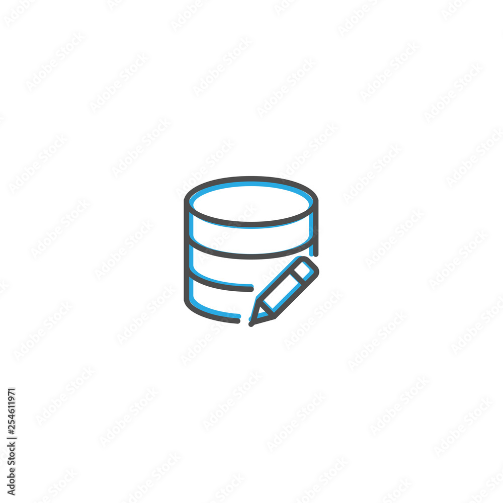Database icon design. Interaction icon line vector illustration Database icon design. Interaction icon line vector illustration