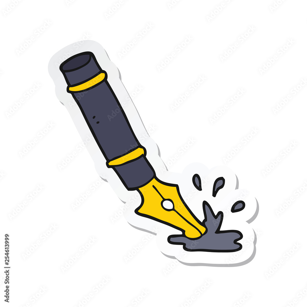 sticker of a cartoon fountain pen sticker of a cartoon fountain pen