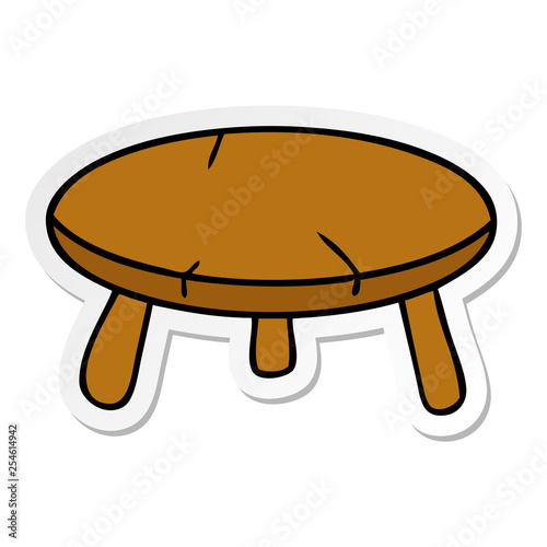 sticker cartoon doodle of a wooden stool