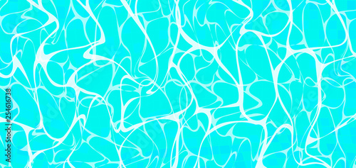 Blue Summer Water Waves with Reflections in Swimming Pool