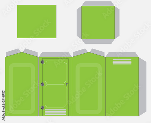 Mobile toilet Paper Model , cut and glue Vector and illustration